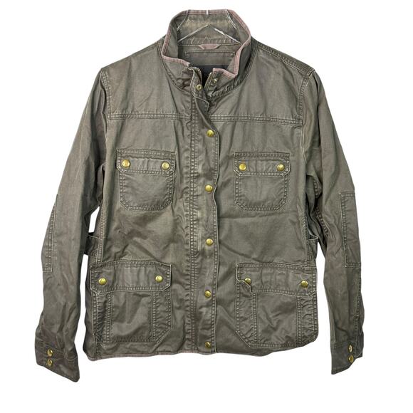 J Crew Downtown Field Jacket Utility Coat Military 19034 Green Brown Womens XL - Picture 2 of 8